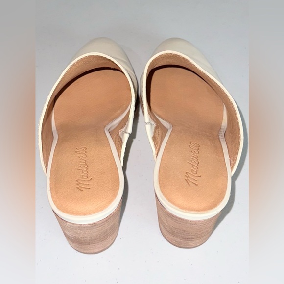 Madewell Cream Mules with Pointed Toe and Block Heel Sz. 9 - Picture 11 of 14
